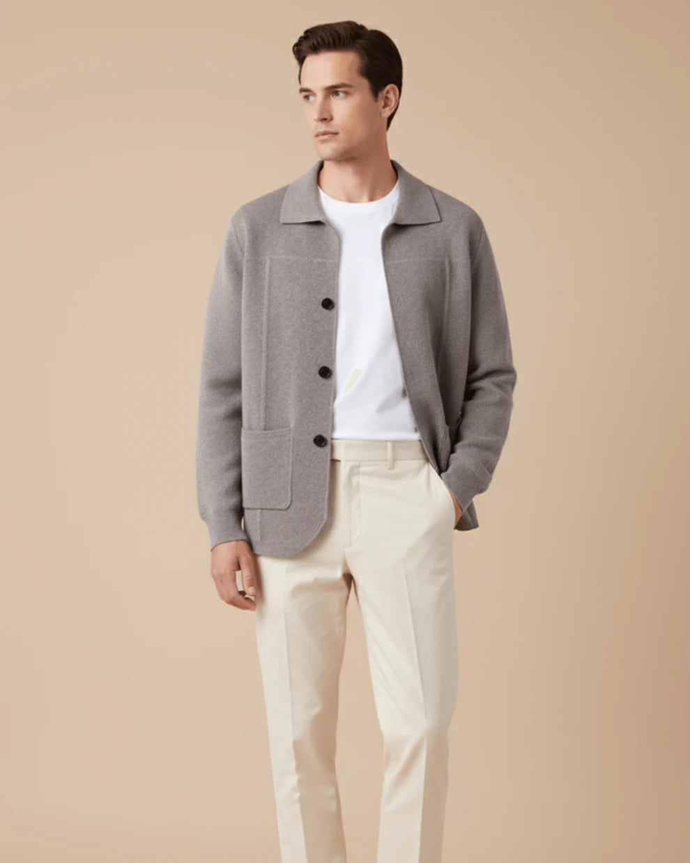 Rowe Cashmere Button Overshirt