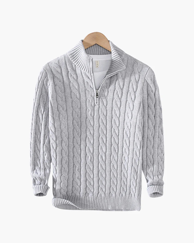 Cable Knit Half-Zip