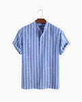 Striped Linen Shirt Short-sleeve
