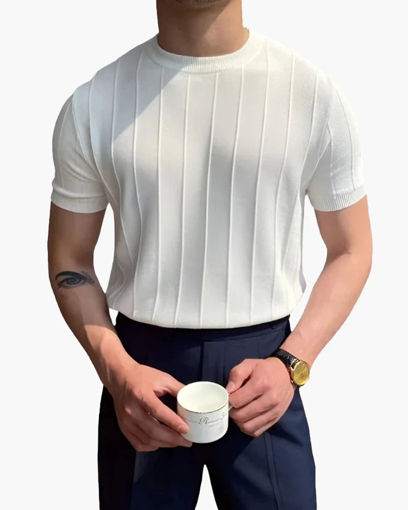 Ribbed Knit T-Shirt