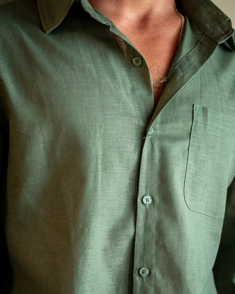Rowe Classic Linen Shirt Long-sleeve