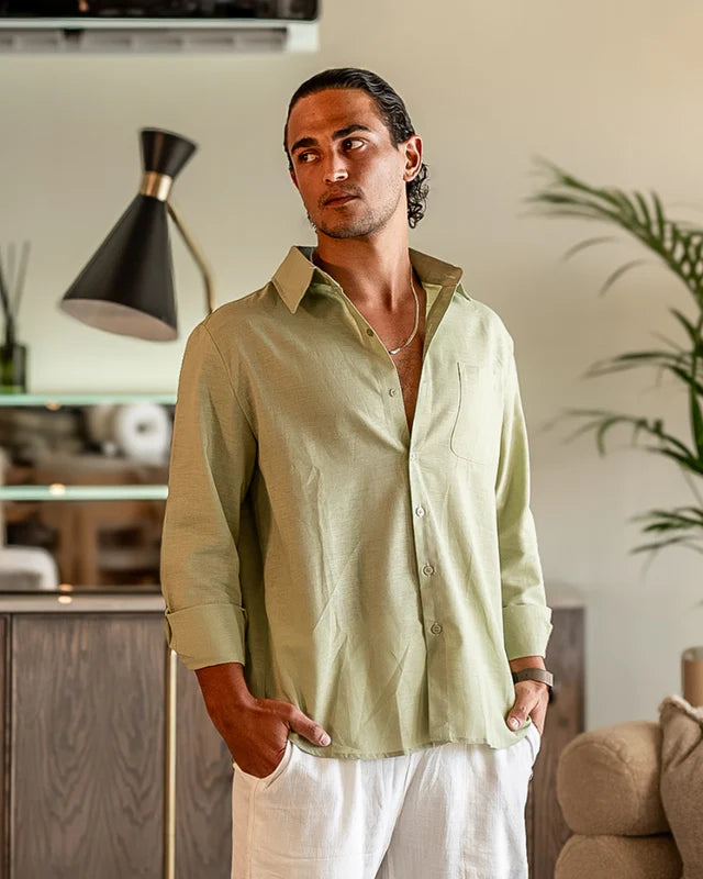 Rowe Classic Linen Shirt Long-sleeve