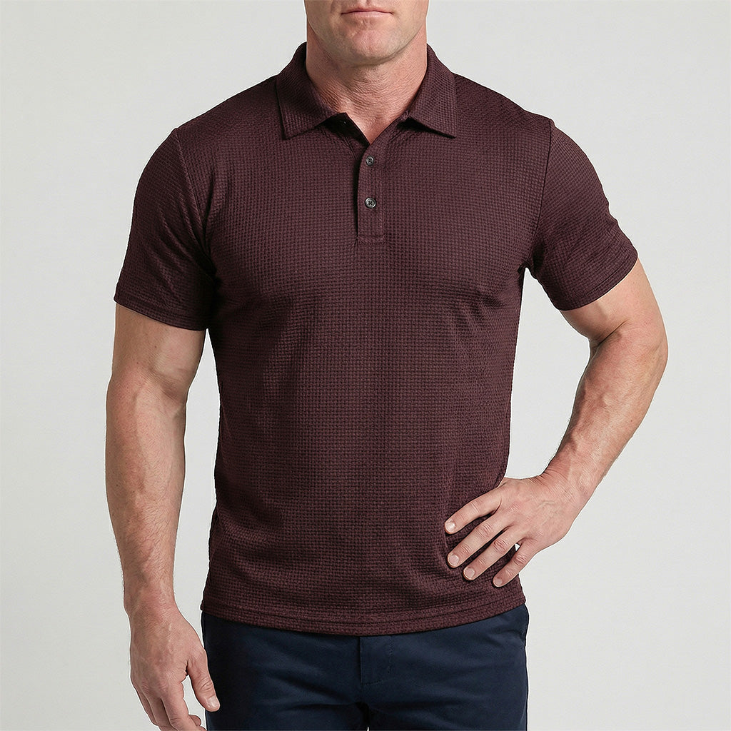 Capri Montague Textured Silk Polo Shirt Anti-Wrinkle