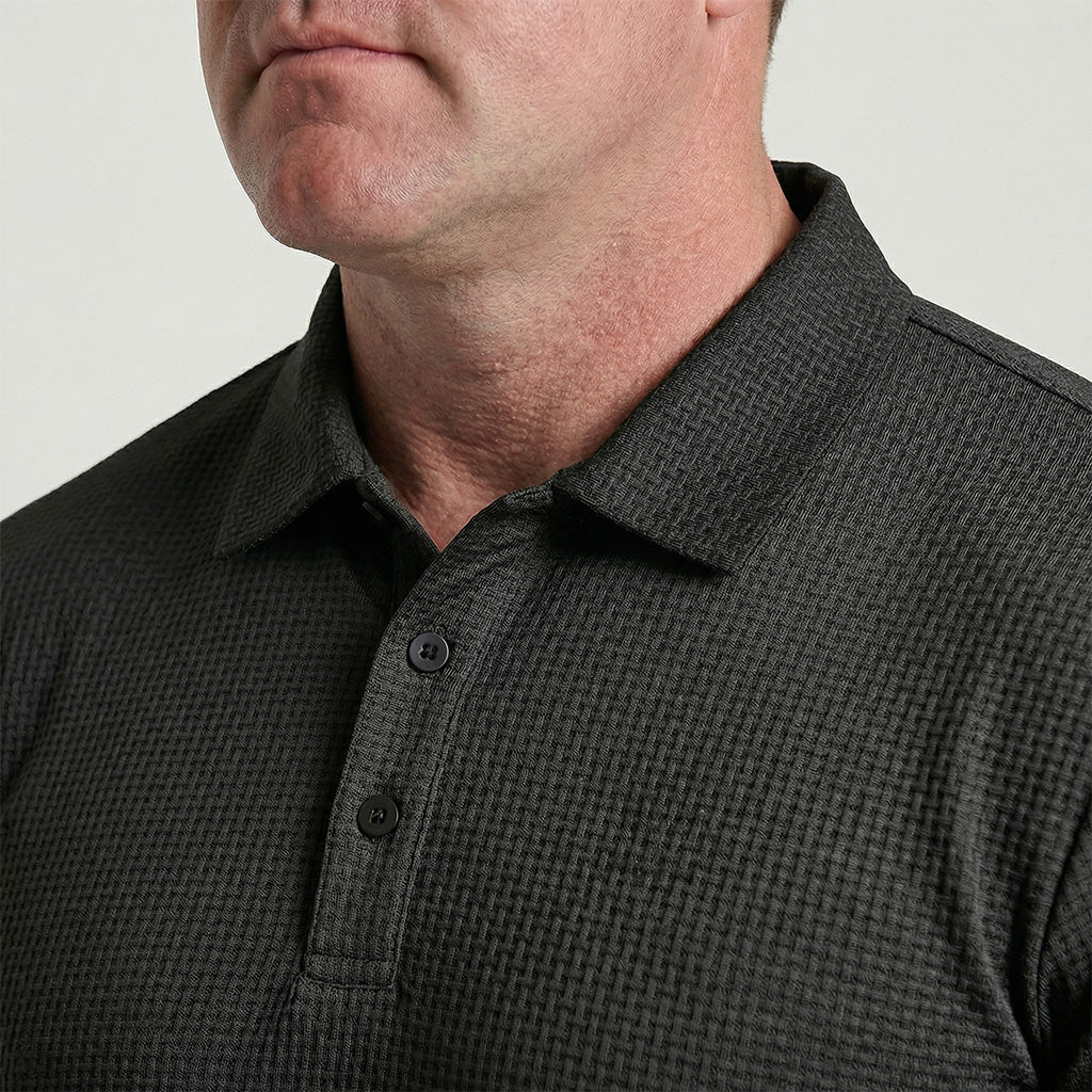 Capri Montague Textured Silk Polo Shirt Anti-Wrinkle