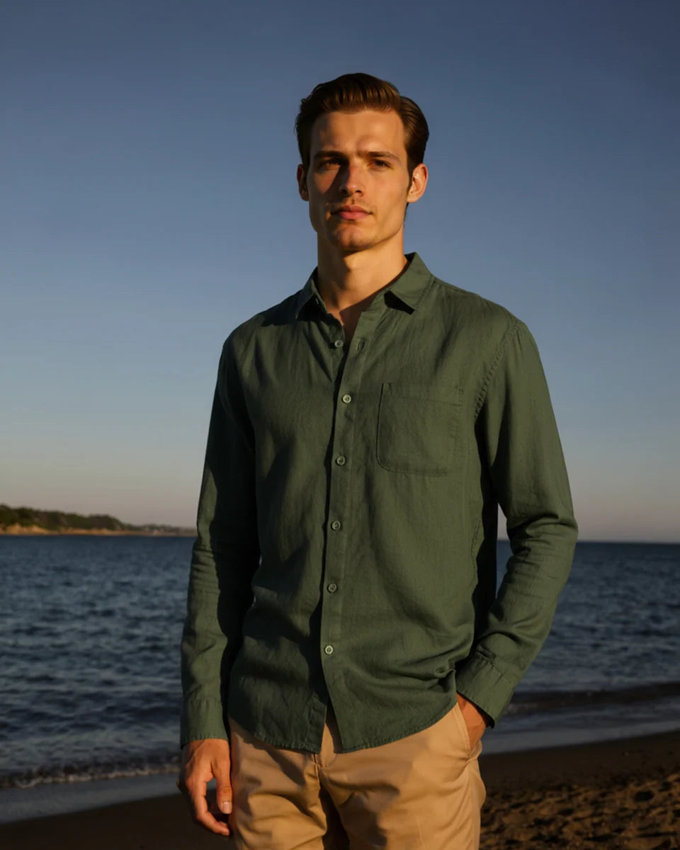 Rowe Classic Linen Shirt Long-sleeve