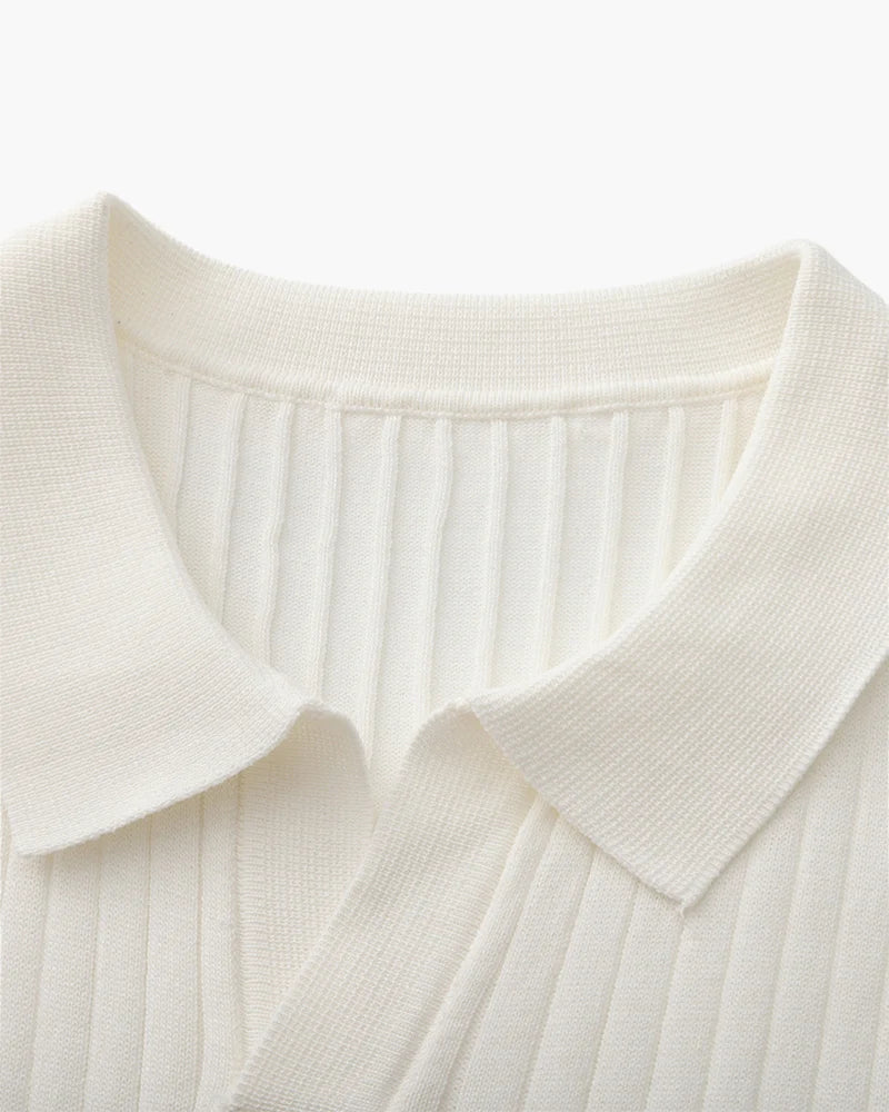 Premium Ribbed Knit Polo