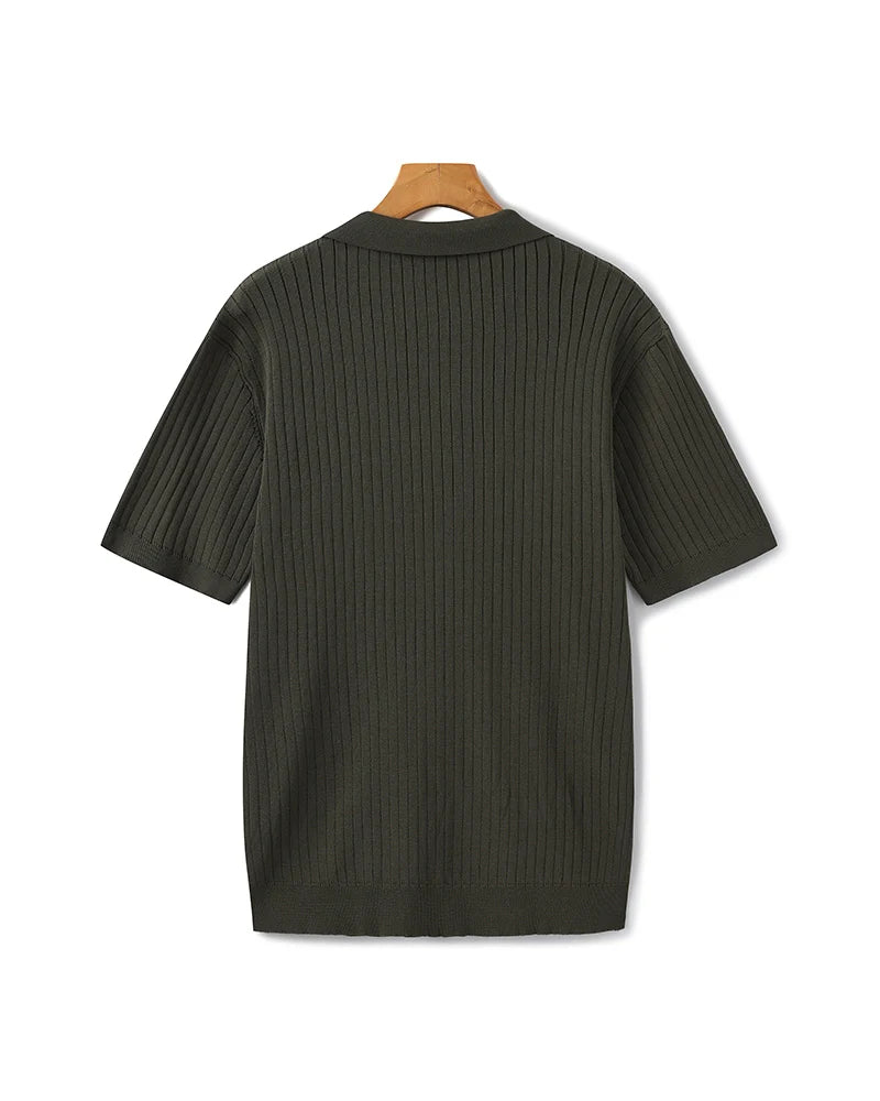 Premium Ribbed Knit Polo