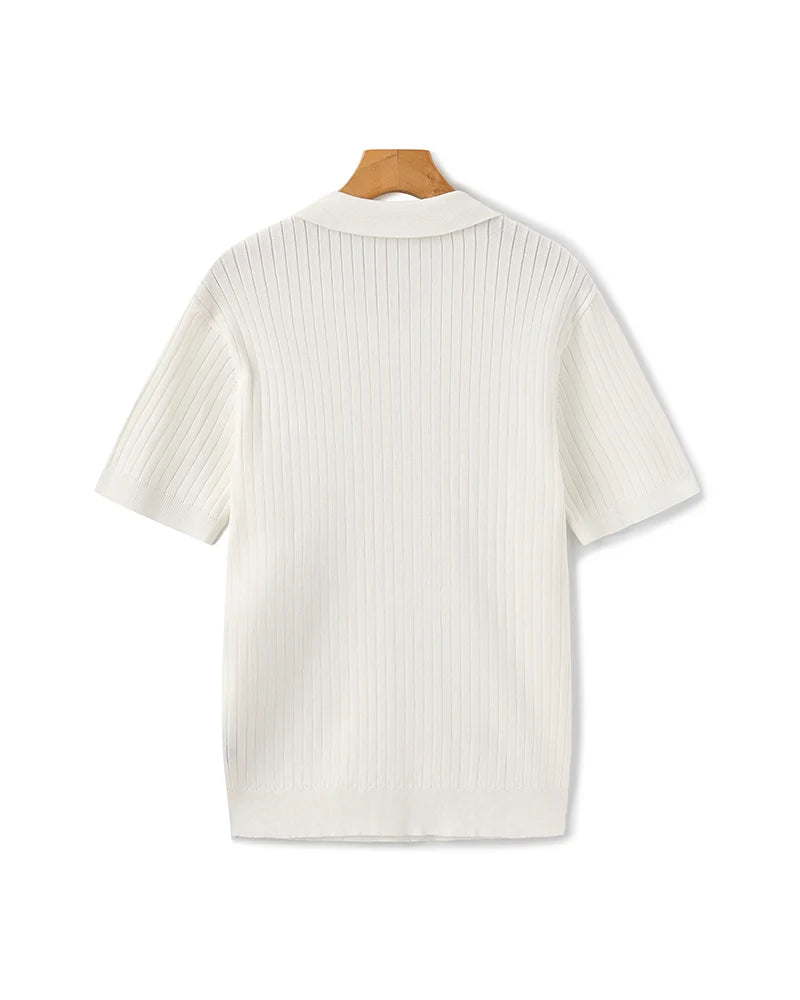 Premium Ribbed Knit Polo