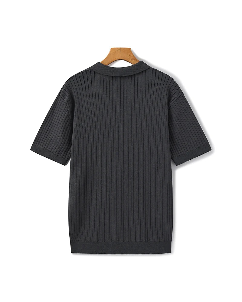 Premium Ribbed Knit Polo