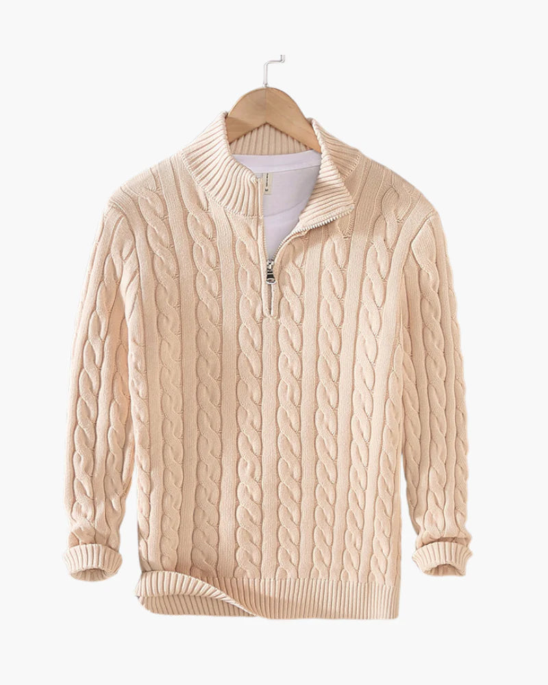 Cable Knit Half-Zip
