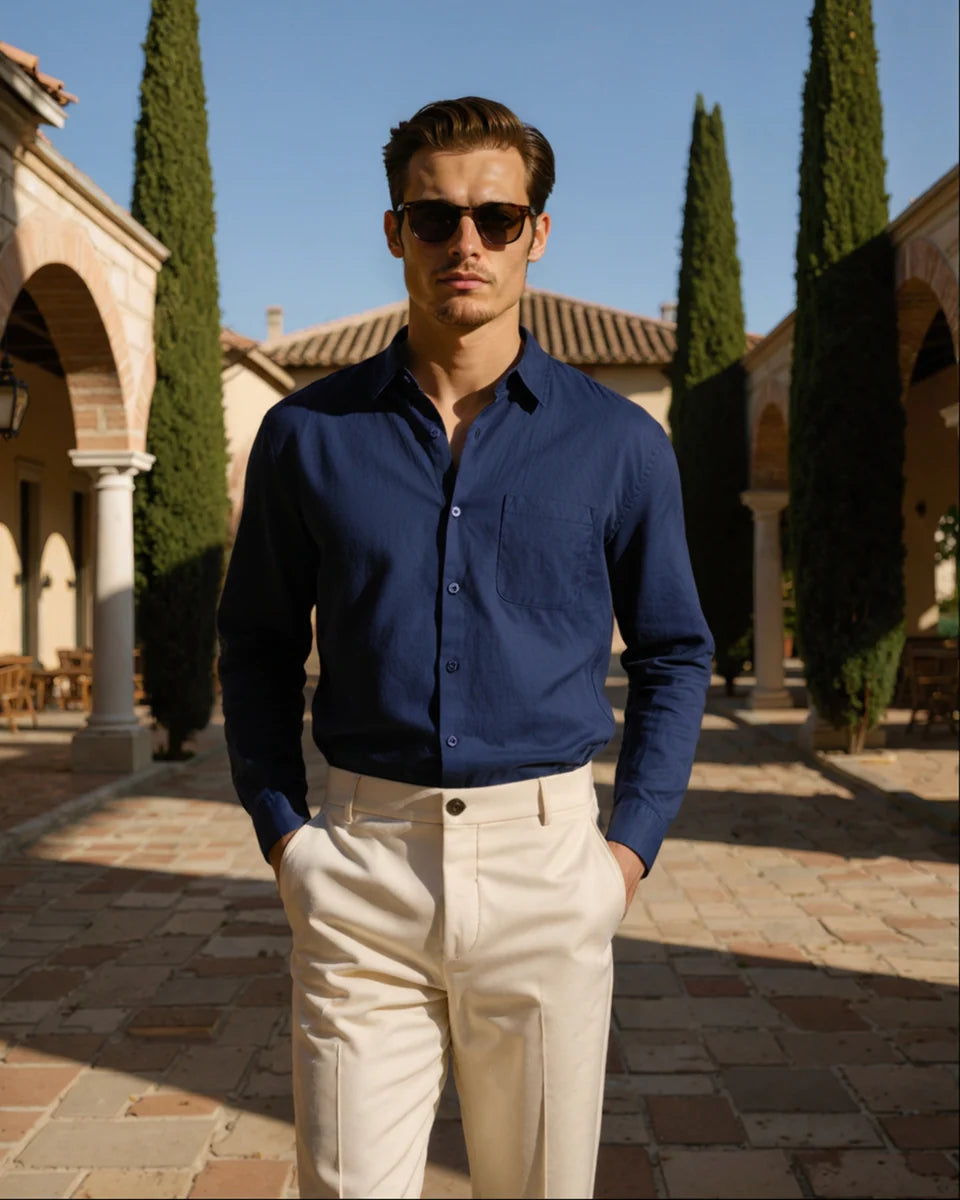 Rowe Classic Linen Shirt Long-sleeve