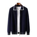 Refined Contrast Polo Cardigan