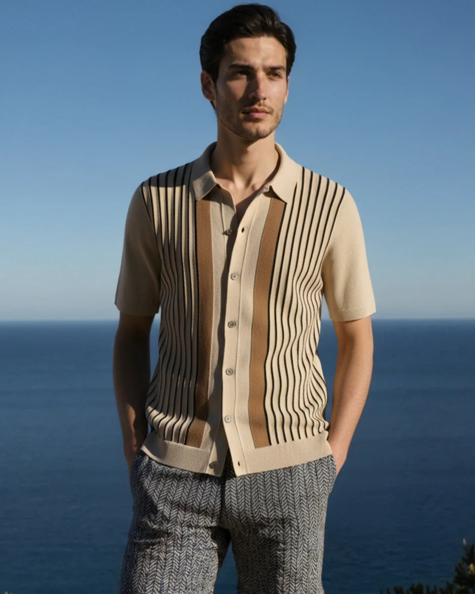 Monte Carlo Stripe Knit Polo